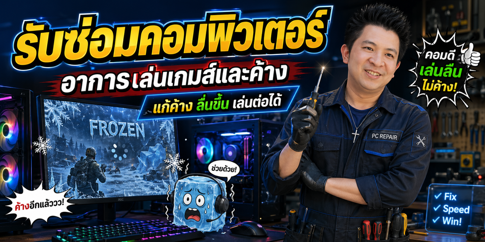 รับซ่อมคอมพิวเตอร์อาการ เล่นเกมส์และค้าง