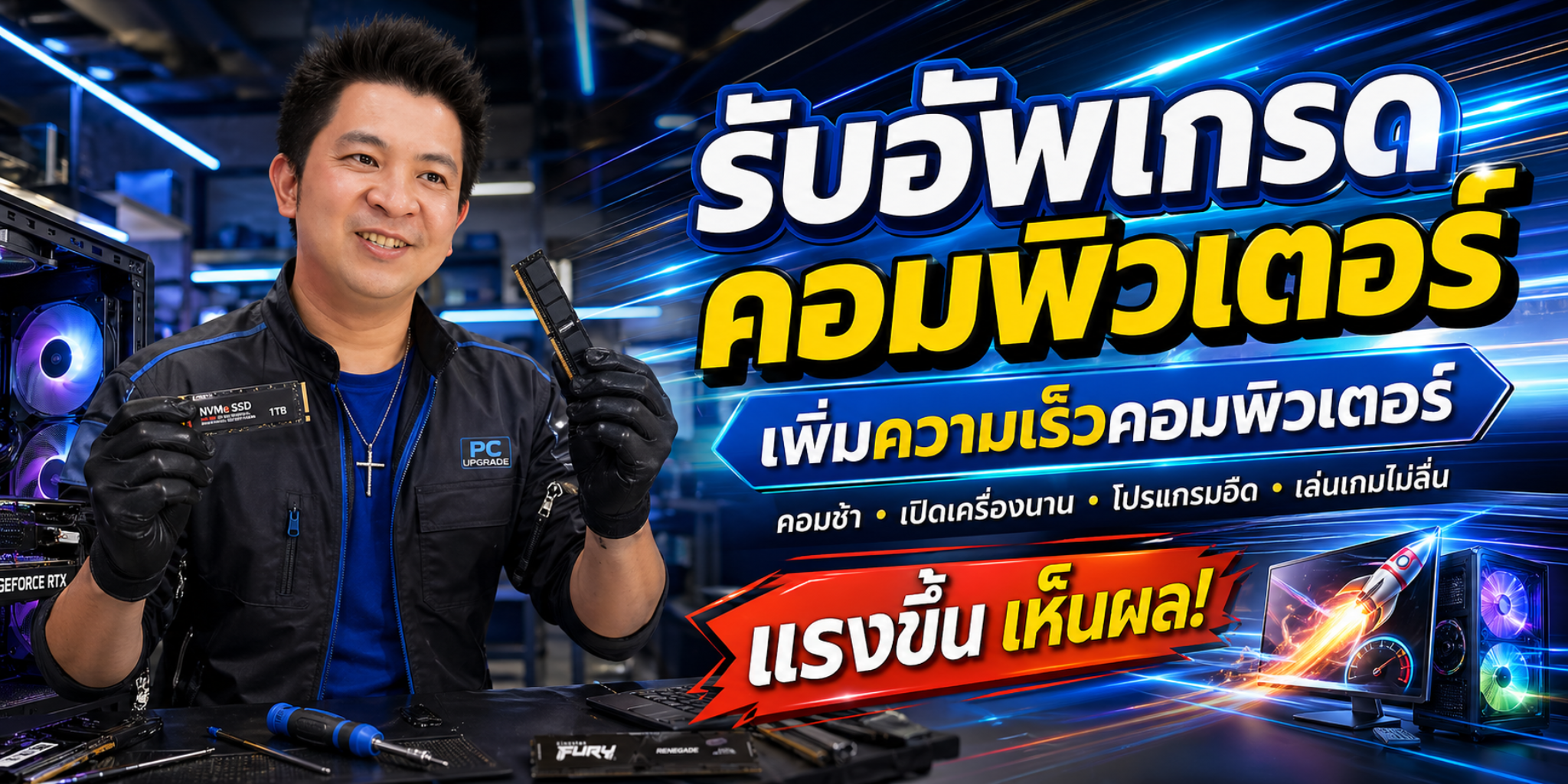 รับอัพเกรดคอมพิวเตอร์ เพิ่มความเร็วคอมพิวเตอร์