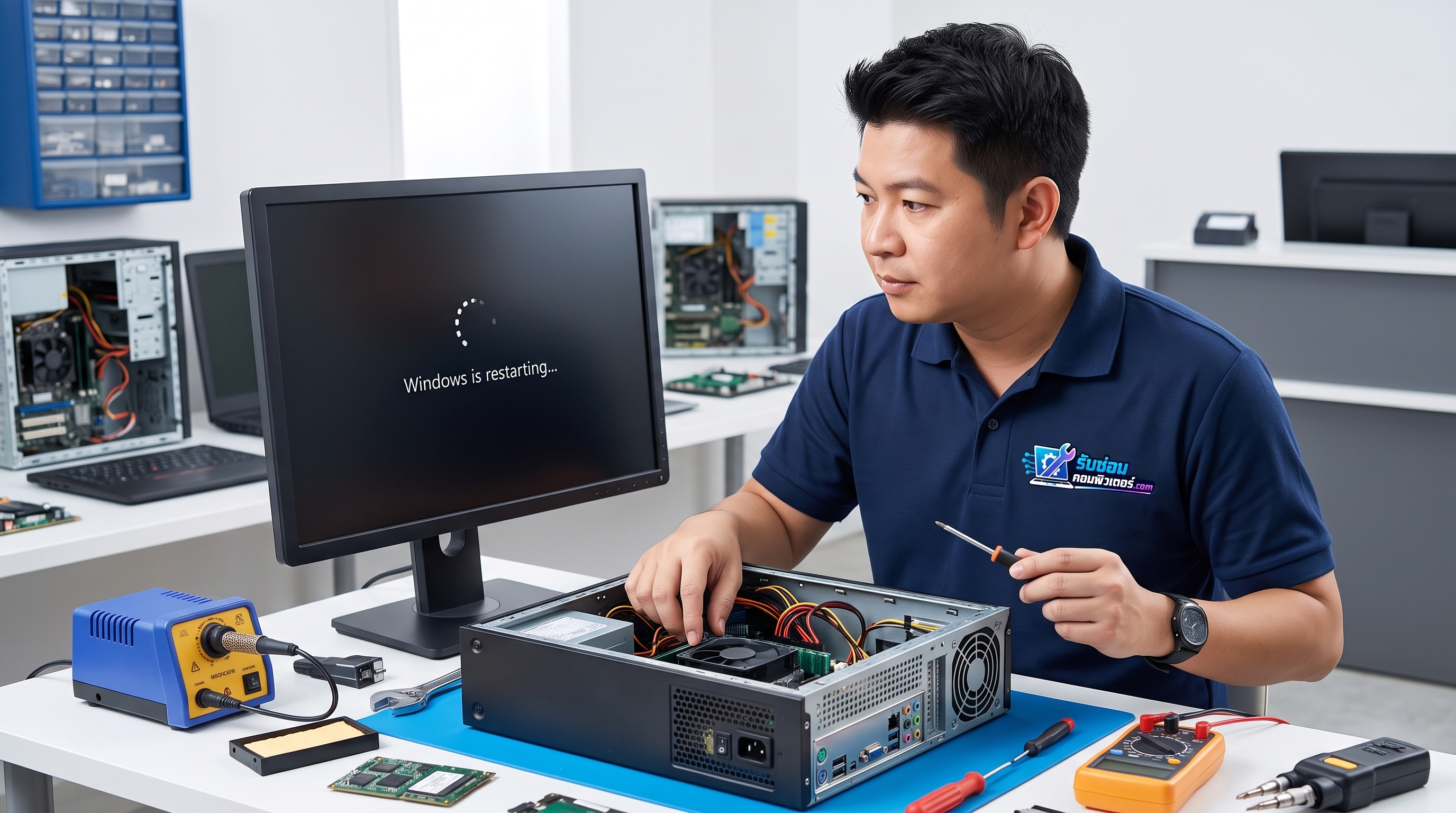 อาการคอมเปิดติดแล้วรีสตาร์ทเอง วนลูปอย่างต่อเนื่อง